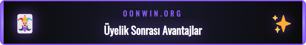 Onwin üyeliği sonrası kazanılan bonuslar ve promosyonlar ekranı