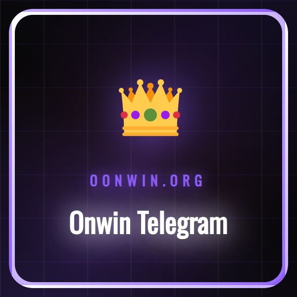 Mobil telefonda Onwin Telegram kanalının arayüzü ve bonuslar.