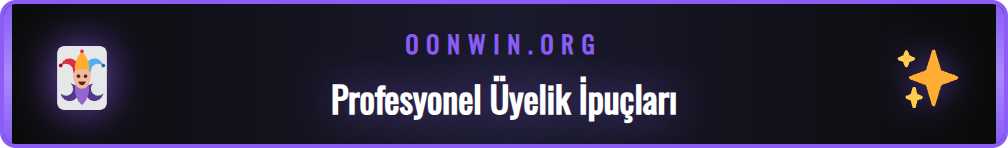Onwin üyelik sonrası bonusları ve gelişmiş ayarları gösteren panel.