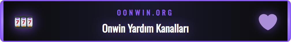 Onwin yardım ve destek kanallarına genel bakış gösteren bir infografik